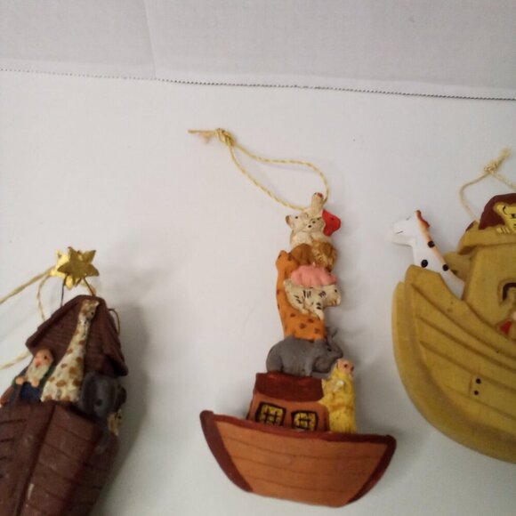Vintage Wood Noah's Ark Decor Lot Bible Animals Hanging Figures - Picture 7 of 13